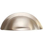 Poignée coquille laiton nickelé mat