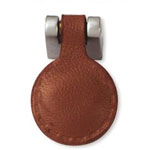 Pendant articulé en cuir sur laiton chromé