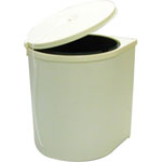 Poubelle de porte pivotante beige à cordon - 13 L