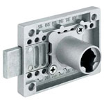 Serrure à plaquer avec axe réglable